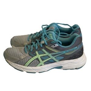 ASICS Gel Contend 3 Shoes Womens Size 7.5 Athletic Running T5F9N Gray Blue Green